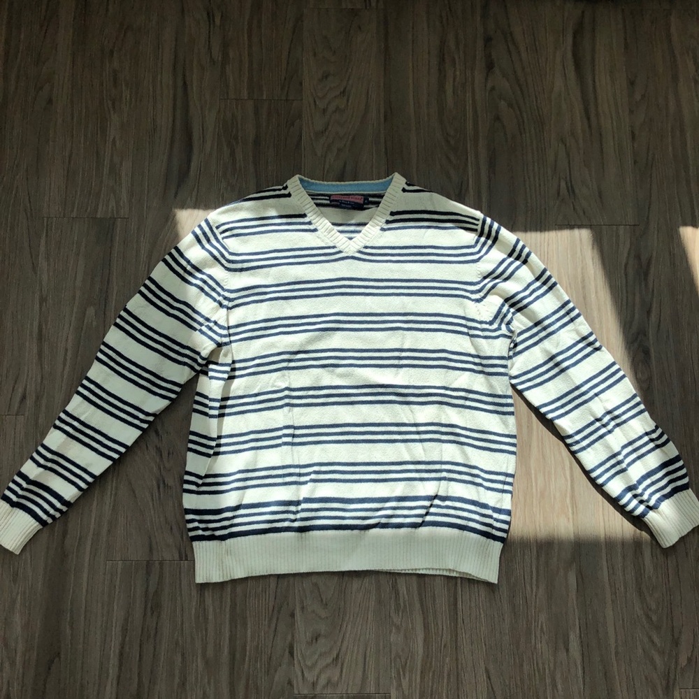 Vineyard Vines Stripe V Neck Sweater